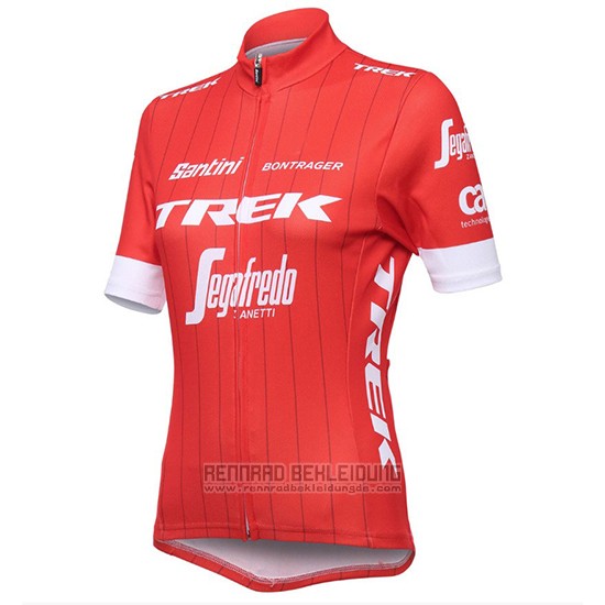 2018 Fahrradbekleidung Frau Trek Segafredo Rot Trikot Kurzarm und Tragerhose